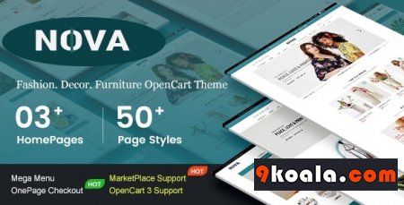 Nova v1.0.0 OpenCart 3 Fashion and Furniture Theme Download Free Nulled